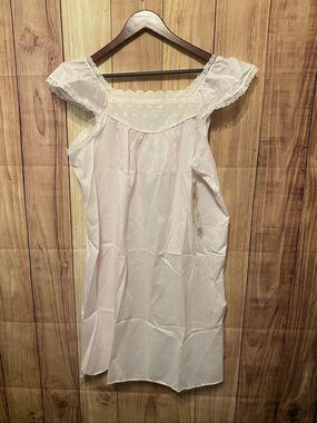 Glencraft Lingerie Large NWT light nightgown pink white vintage sleepwear